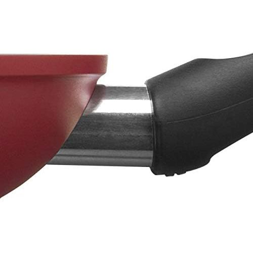  Silit Tarento Frying Pan 24 cm Aluminium Coated Induction Plastic Handle PFOA-Free for Gentle Roasting Red