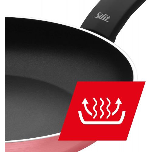  Silit Belluna Frying Pan 20 cm Aluminium Coating Induction Plastic Handle PFOA-Free for Gentle Roasting Pink