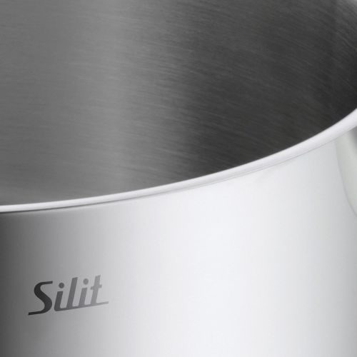  Silit Cooking Pot Tall Polished Approx. 1.9L Pisa Edge Glass Lid Diameter 16cm Stainless Steel Suitable for Induction Cookers Dishwasher Safe