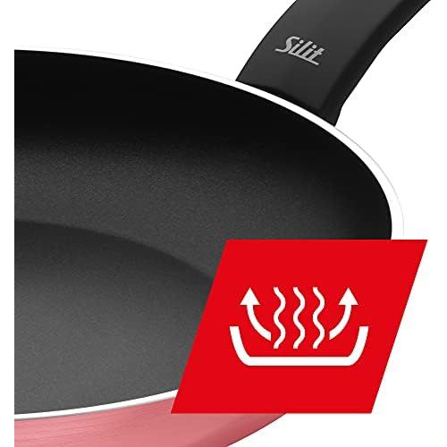  Silit Belluna Frying Pan 28 cm Aluminium Coating Induction Plastic Handle PFOA-Free for Gentle Roasting Pink