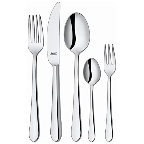  Silit 2145286431Midi Cutlery Set 30Pieces for 6People Midi Crominox Polished Stainless Steel, Stainless Steel, Silver, 23.8x 17.2x 4cm, 30units