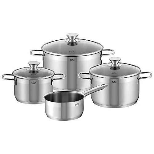  Silit Pisa Pan Set, Stainless Steel, Polished, Suitable for Induction, Cookers, Dishwasher Safe