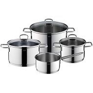Silit Alicante Set of Saucepans with Glass Lid Polished Stainless Steel Suitable for Induction Cookers Dishwasher Safe