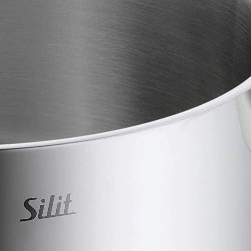  Silit Alicante Set of Saucepans with Glass Lid Polished Stainless Steel Suitable for Induction Cookers Dishwasher Safe