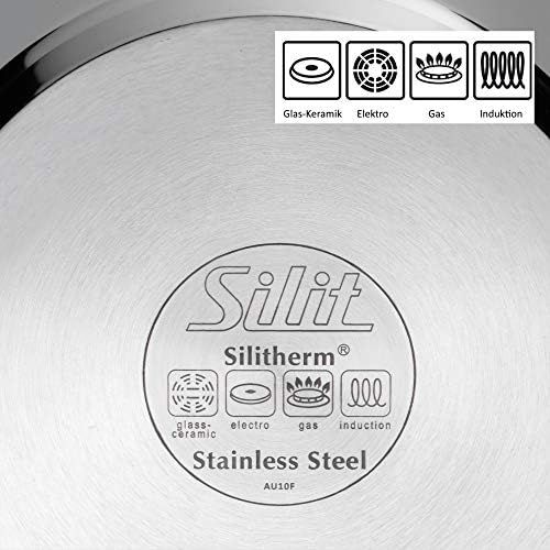  Silit Alicante Set of Saucepans with Glass Lid Polished Stainless Steel Suitable for Induction Cookers Dishwasher Safe