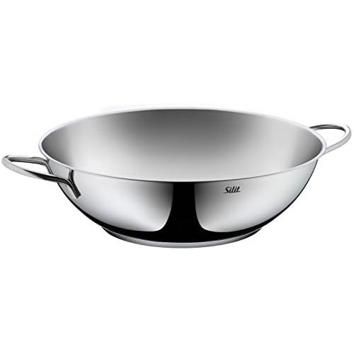 더블유엠에프 WMF Silit Rust-Proof Stainless-Steel Wok for Induction Dishwasher Safe Diameter 32 cm