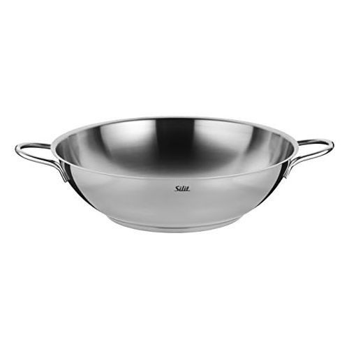 더블유엠에프 WMF Silit Rust-Proof Stainless-Steel Wok for Induction Dishwasher Safe Diameter 32 cm