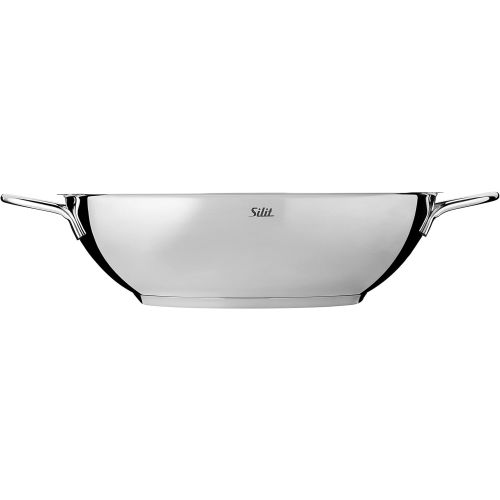 더블유엠에프 WMF Silit Rust-Proof Stainless-Steel Wok for Induction Dishwasher Safe Diameter 32 cm