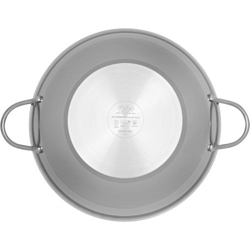 더블유엠에프 WMF Silit Rust-Proof Stainless-Steel Wok for Induction Dishwasher Safe Diameter 32 cm