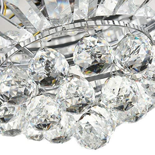  Siljoy Retractable Ceiling Fans with Lights and Remote Invisible Crystal Chandelier Lighting Dimmable LED 3 Color Changing Chrome Finish 36