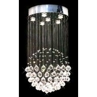Siljoy Modern Chandelier Rain Drop Lighting Crystal Ball Fixture Pendant Ceiling Lamp Contemporary Sphere Chandeliers H32 X W18