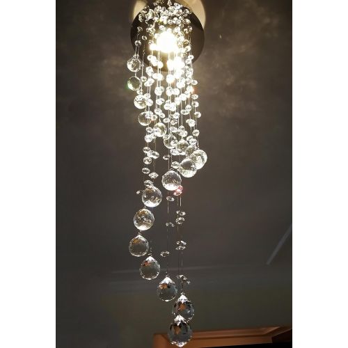  Siljoy Raindrop Chandelier Lighting Modern Crystal Ceiling Lighting D7.9 x H29.5