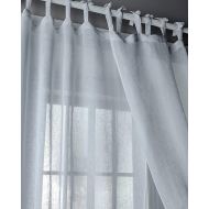 Silk n Drapes and More Sahara White linen sheer gauze tie top curtain (52W X 96L)