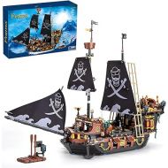 Sillbird Pirate Ship Building Blocks Set, Mini Building Bricks MOC Display Boat Sailboat Model Kit, Creative Gifts Toys for Adults and Boys Girls 8 9 10 11 12-14(1282Pcs)