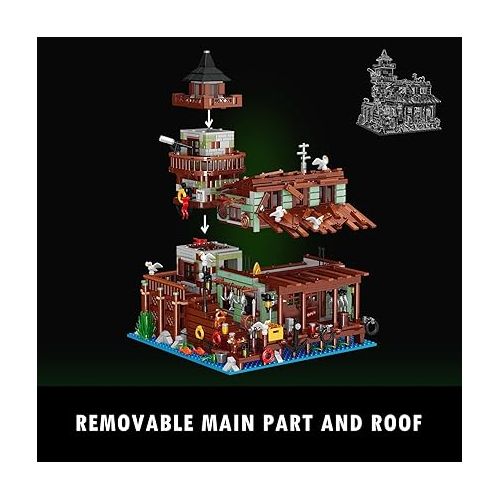  Sillbird Ideas Fishing Village Store House Mini Building Set, Architecture Display Building Toys, Creative Gift for Adults and Teens Boys Girls 8 9 10 11 12+ - 1831 Pieces