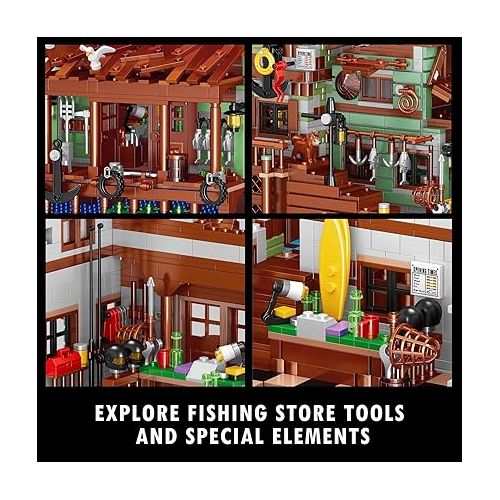  Sillbird Ideas Fishing Village Store House Mini Building Set, Architecture Display Building Toys, Creative Gift for Adults and Teens Boys Girls 8 9 10 11 12+ - 1831 Pieces