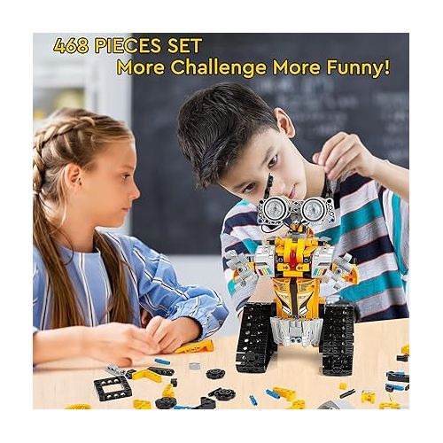  Sillbird STEM Projects for Kids Ages 8-12, Remote & APP Controlled Robot Building kit Toys Gifts for Boys Girls Age 8 9 10 11 12-15 (468 Pcs)