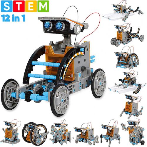  [아마존베스트]Sillbird STEM 12-in-1 Education Solar Robot Toys -190 Pieces DIY Building Science Experiment Kit for Kids Aged 8-10 and Older,Solar Powered by The Sun