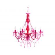 Silly Gifts SY100773FU-110V Gypsy Fuschia 6 Arm Chandelier, 23.5 x 23.5 x 23, Fuchsia