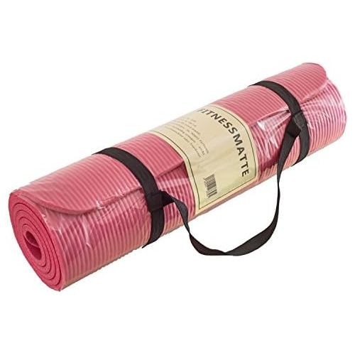  [아마존베스트]silly.con Fit & Fun 14013 Fitness and Yoga Mat with Carry Strap NBR Rubber Approx. 173 x 61 x 1 cm Pink