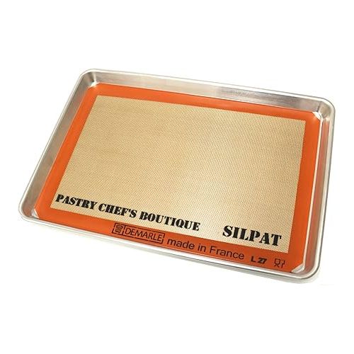  Sasa Demarle Silpat Premium Non-Stick Silicone Baking Mat, Big Sheet Pan Size (2/3 Sheet Pan) for a 15''x 21'' Sheet Pan - 13.58''x 19.5'' - ONE MAT ONLY - by Pastry Chef's Boutique