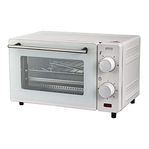  [아마존베스트]Silva Homeline MB 9500 MB 9500 Mini Oven 100-230 °C Adjustable with Baking Tray, Grill and Tongs, 650, Stainless Steel, 9 Litres, Cream