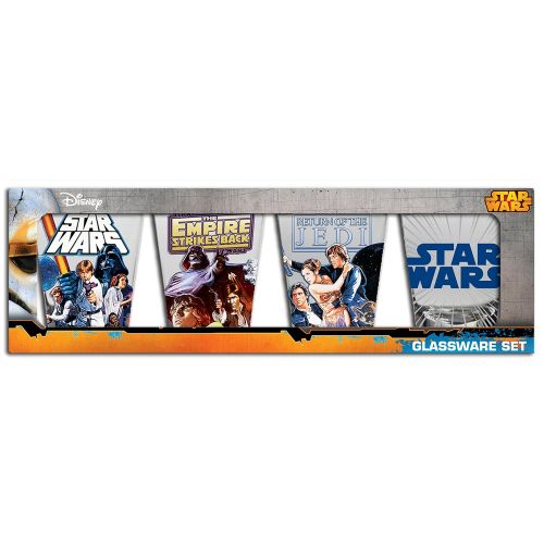 디즈니 Silver Buffalo SW031SG2 Star Wars Episodes 4, 5 and 6 Mini Glass Set, 4-Pack