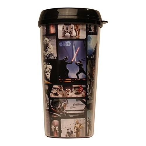 디즈니 Silver Buffalo SW9087 Disney Star Wars Photo Reel Grid Plastic Travel Mug, 16-Ounces
