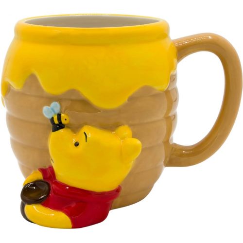  [아마존베스트]Silver Buffalo Disney Winnie-the-Pooh Honey Pot 3D Sculpted Ceramic Coffee Cappuccino, Latte, Hot Cocoa, Soup Mug or Cereal, 23 Oz, Brown