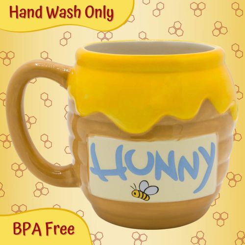  [아마존베스트]Silver Buffalo Disney Winnie-the-Pooh Honey Pot 3D Sculpted Ceramic Coffee Cappuccino, Latte, Hot Cocoa, Soup Mug or Cereal, 23 Oz, Brown