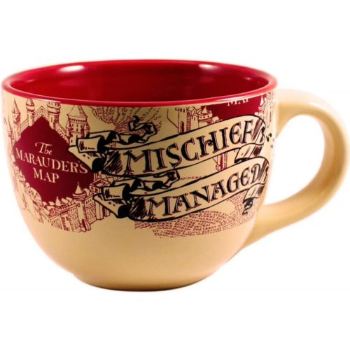  [아마존베스트]Silver Buffalo Harry Potter The Prisoner of Azkaban Mischief Managed Ceramic Soup Mug, 24-Ounces