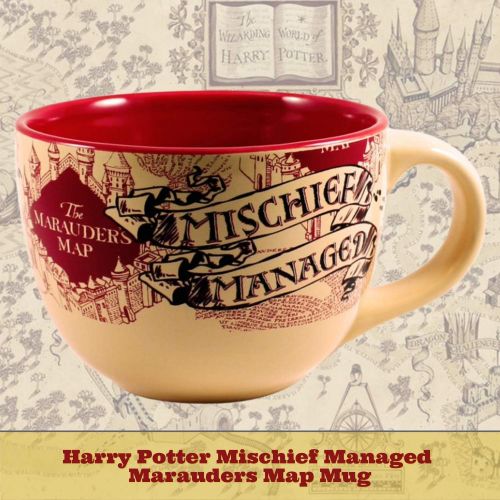  [아마존베스트]Silver Buffalo Harry Potter The Prisoner of Azkaban Mischief Managed Ceramic Soup Mug, 24-Ounces