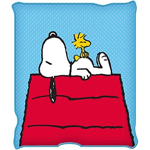  [무료배송]Silver Buffalo Peanuts Snoopy Micro-Plush Throw Blanket, 45 x 60-Inch, Blue and red