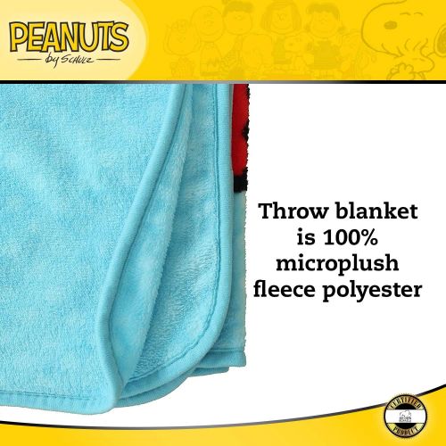  [무료배송]Silver Buffalo Peanuts Snoopy Micro-Plush Throw Blanket, 45 x 60-Inch, Blue and red