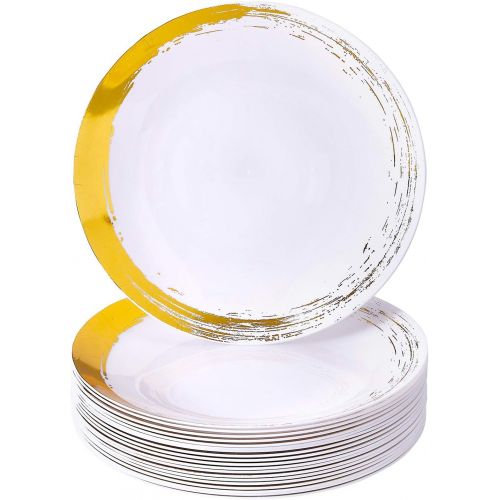  Silver Spoons 20 pc Plastic Plates | Side Plates Gold 7.5”