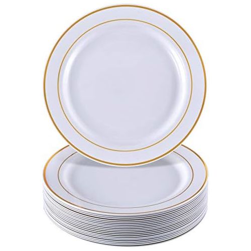  Silver Spoons GOLD PLASTIC PLATES | 20 Dinner Plates | Golden Glare | 10.25