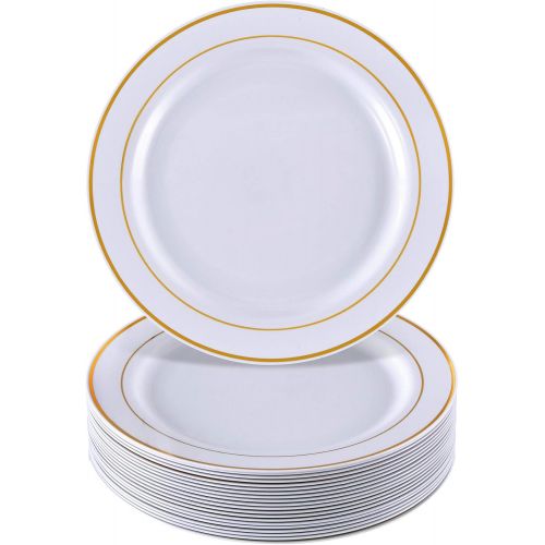  Silver Spoons GOLD PLASTIC PLATES | 20 Dinner Plates | Golden Glare | 10.25