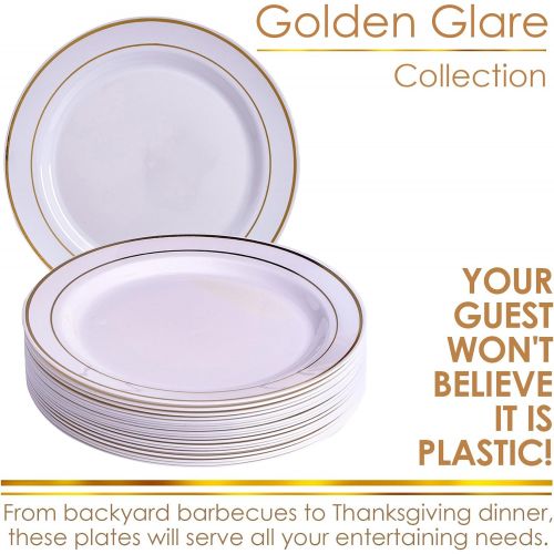  Silver Spoons GOLD PLASTIC PLATES | 20 Dinner Plates | Golden Glare | 10.25