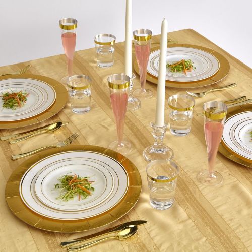  Silver Spoons GOLD PLASTIC PLATES | 20 Dinner Plates | Golden Glare | 10.25