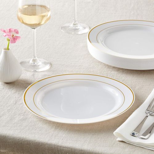  Silver Spoons GOLD PLASTIC PLATES | 20 Dinner Plates | Golden Glare | 10.25