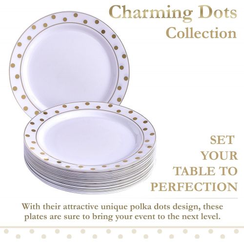  Silver Spoons GOLD PLASTIC PLATES | Christmas Decoration | 20 Dessert Plates (7.5)