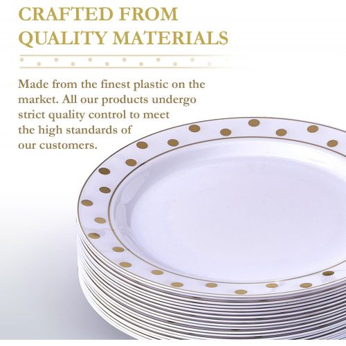  Silver Spoons GOLD PLASTIC PLATES | Christmas Decoration | 20 Dessert Plates (7.5)