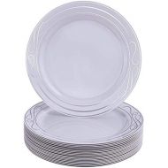 Silver Spoons DISPOSABLE PLASTIC PLATES | 20 Dessert Plates | Bella Silver 7.5
