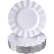 Silver Spoons WHITE PLASTIC PLATES | 20 Appetizer Plates | 8.75