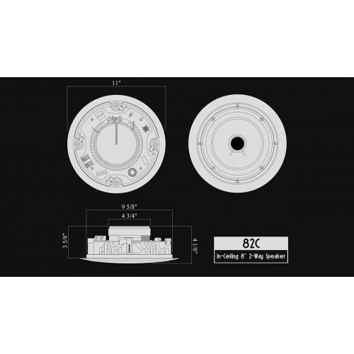  Silver Ticket Products 82C Silver Ticket in-Wall in-Ceiling Speaker with Pivoting Tweeter (8 Inch in-Ceiling)