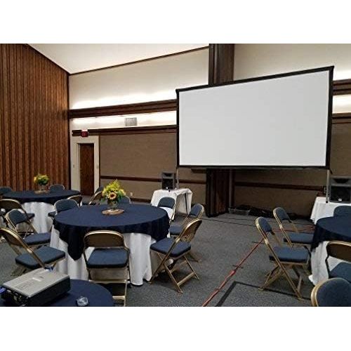  Silver Ticket Products STO-169144 Silver Ticket IndoorOutdoor 144 Diagonal 16:9 4K Ultra HD Ready HDTV Movie Projector Screen Front Projection White Material with Black Back (STO 16:9, 144)