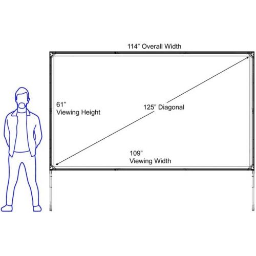  Silver Ticket Products STO-169144 Silver Ticket IndoorOutdoor 144 Diagonal 16:9 4K Ultra HD Ready HDTV Movie Projector Screen Front Projection White Material with Black Back (STO 16:9, 144)