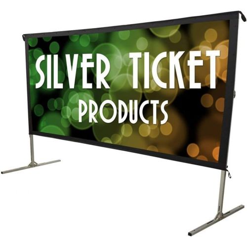  Silver Ticket Products STO-169144 Silver Ticket IndoorOutdoor 144 Diagonal 16:9 4K Ultra HD Ready HDTV Movie Projector Screen Front Projection White Material with Black Back (STO 16:9, 144)