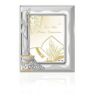 Silver Touch USA Communion Sterling Silver Picture Frame with Gold and Mahogany Back