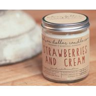 SilverDollarCandleCo Strawberries & Cream Candle, Scented candles, soy candle, candle, girlfriend gift idea, gift for her, Strawberry, gift for mom, candle